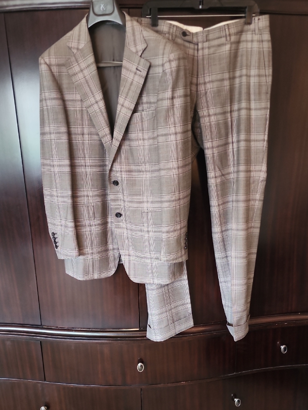 Canali Black/Gray Plaid Two-Piece Suit